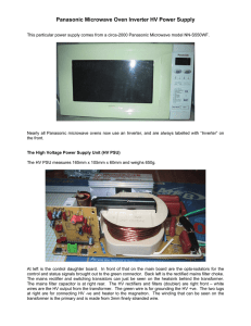 Panasonic Microwave Oven Inverter HV Power Supply