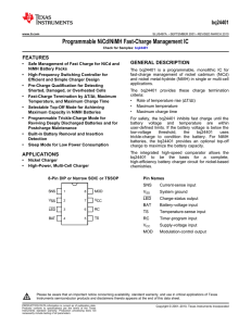 Programmable NiCd/NiMH Fast-Charge Management IC (Rev. A)