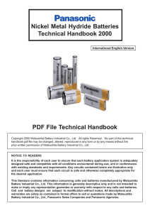 Nickel Metal Hydride Batteries Technical Handbook 2000 PDF File