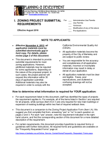 Zoning Project Submittal Requirements