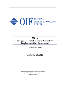 Micro Integrable Tunable Laser Assembly Implementation Agreement