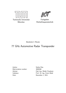 77 GHz Automotive Radar Transponder - stefan