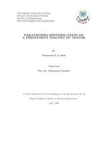 parameters identification of a permanent magnet dc motor