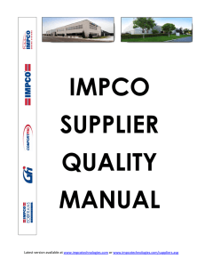 impco supplier quality manual