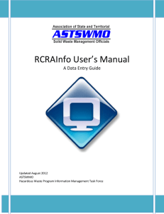 RCRAInfo User`s Manual