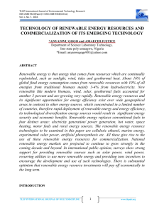 technology of renewable energy resources and