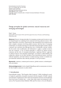 Design principles for global commons: natural resources and