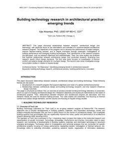 Building technology research in architectural practice: emerging trends