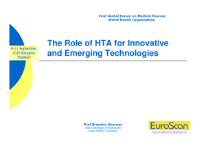 The Role of HTA for Innovative and Emerging Technologies