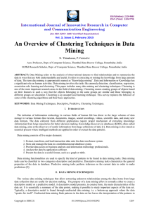 An Overview of Clustering Techniques in Data Mining