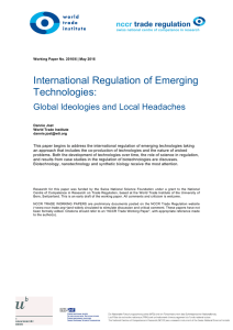 International Regulation of Emerging Technologies
