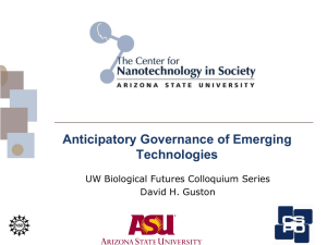 Anticipatory Governance of Emerging Technologies