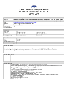 EE241L- Introductory Circuits Lab -course