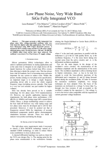 Low Phase Noise, Very Wide Band SiGe Fully Integrated