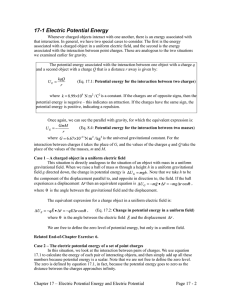 17-1 Electric Potential Energy