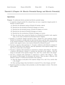 Tutorial 2 (Chapter 19: Electric Potential Energy and Electric