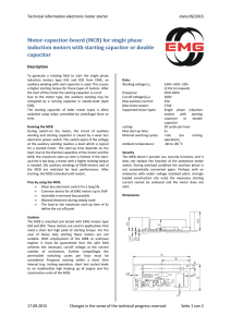 Motor-capacitor-board (MCB) for single phase induction