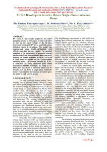 Pv Fed Boost Spwm Inverter Driven Single-Phase Induction