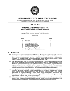 AMERICAN INSTITUTE OF TIMBER CONSTRUCTION AITC 110-2001