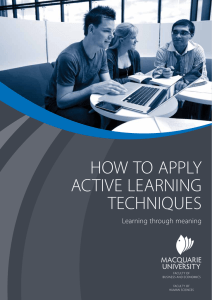 how to apply active learning techniques - Staff