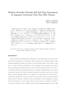 Student Attitudes Towards Self And Peer Assessment In Japanese