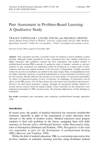 Peer Assessment in Problem-Based Learning: A Qualitative Study