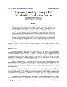 Improving Writing Through The Peer-To-Peer