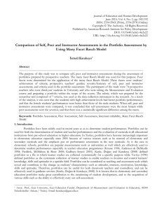 Comparison of Self, Peer and Instructor Assessments in the Portfolio