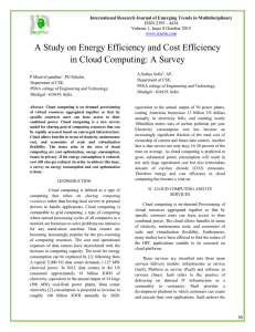 A Study on Energy Efficiency and Cost Efficiency in Cloud Computing