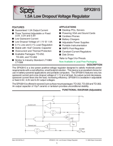 SPX2815 1.5A Low Dropout Voltage Regulator