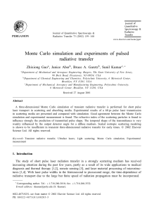 Monte Carlo simulation and experiments of pulsed radiative transfer