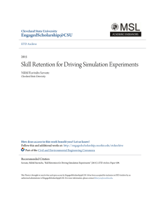 Skill Retention for Driving Simulation Experiments