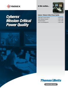 Cyberex Mission Critical Power Quality Catalogue Cyberex Mission