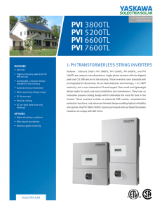 PVI 3800-7600TL Transformerless String Inverters