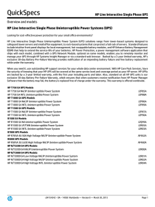 HP Line Interactive Single Phase Uninterruptible Power Systems