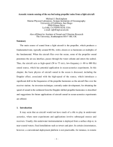 Acoustic remote sensing of the sea bed using propeller noise from a