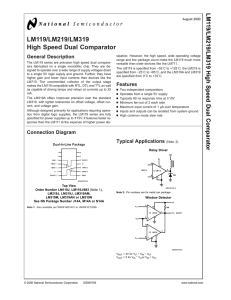 LM119/LM219/LM319 High Speed Dual Comparator