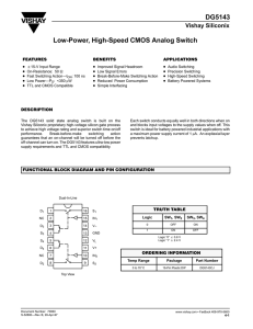 DG5143 Low-Power, High-Speed CMOS Analog Switch