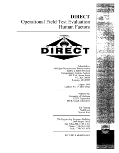 DIRECT Operational Field Test Evaluation Human Factors