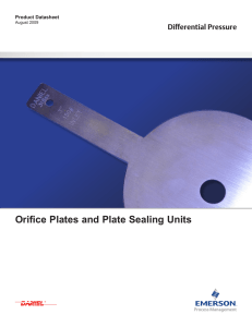 Orifice Plates and Plate Sealing Units Data Sheet