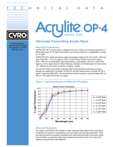 ACRYLITE OP-4 Ultraviolet Transmitting sheet