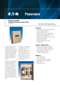 Powerware SPFi 3 Phase Premium Power Filter Features