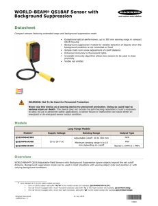 WORLD-BEAM® QS18AF Sensor with Background Suppression