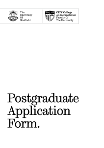Postgraduate Application Form