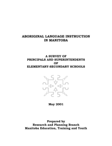 Aboriginal Language Instruction in Manitoba