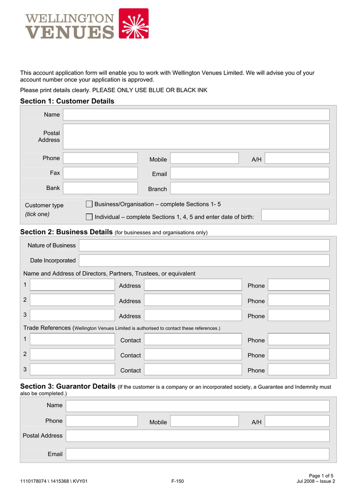 customer-account-application-form