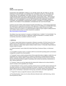 ADOBE Software License Agreement PLEASE READ THIS