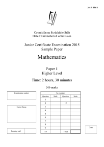 Mathematics: Sample Paper P1 Higher Level