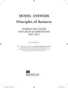 MODEL ANSWERS Principles of Business