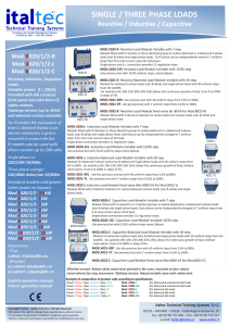 SINGLE / THREE PHASE LOADS